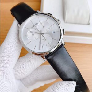  Shop Authentic Calvin Klein Posh Silver Dial Black Leather Strap Watch for Men - K8Q371C6 - Luxxuri