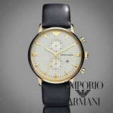  Shop Authentic Emporio Armani Gianni Beige Dial Grey Leather Strap Watch For Men - AR0386 - Luxxuri