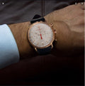 Emporio Armani Aviator Silver Dial Blue Leather Strap Watch For Men - AR11123