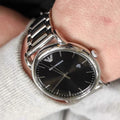  Shop Authentic Emporio Armani Luigi Quartz Black Dial Silver Steel Strap Watch For Men - AR2499 - Luxxuri