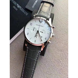  Shop Authentic Emporio Armani Classic Chronograph Silver Dial Grey Leather Strap Watch For Men - AR1861 - Luxxuri