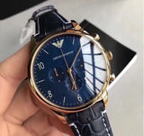  Shop Authentic Emporio Armani Chronograph Midnight Blue Dial Blue Leather Strap Watch For Men - AR1862 - Luxxuri