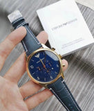  Shop Authentic Emporio Armani Chronograph Midnight Blue Dial Blue Leather Strap Watch For Men - AR1862 - Luxxuri
