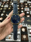  Shop Authentic Emporio Armani Chronograph Midnight Blue Dial Blue Leather Strap Watch For Men - AR1862 - Luxxuri