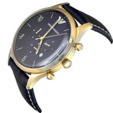  Shop Authentic Emporio Armani Chronograph Midnight Blue Dial Blue Leather Strap Watch For Men - AR1862 - Luxxuri