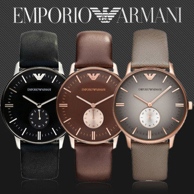  Shop Authentic Emporio Armani Classic Brown Dial Brown Leather Strap Watch For Men - AR0383 - Luxxuri