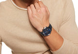  Shop Authentic Emporio Armani Giovanni T Bar Chronograph Quartz Blue Dial Blue Leather Strap Watch For Men - AR11226 - Luxxuri
