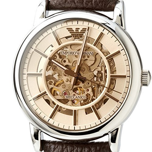  Shop Authentic Emporio Armani Luigi Meccanico Brown Dial Brown Leather Strap Watch For Men - AR1982 - Luxxuri