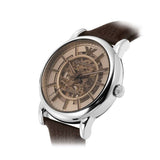  Shop Authentic Emporio Armani Luigi Meccanico Brown Dial Brown Leather Strap Watch For Men - AR1982 - Luxxuri