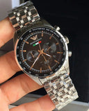  Shop Authentic Emporio Armani Team Italia Chronograph Black Dial Silver Steel Strap Watch For Men - AR5983 - Luxxuri