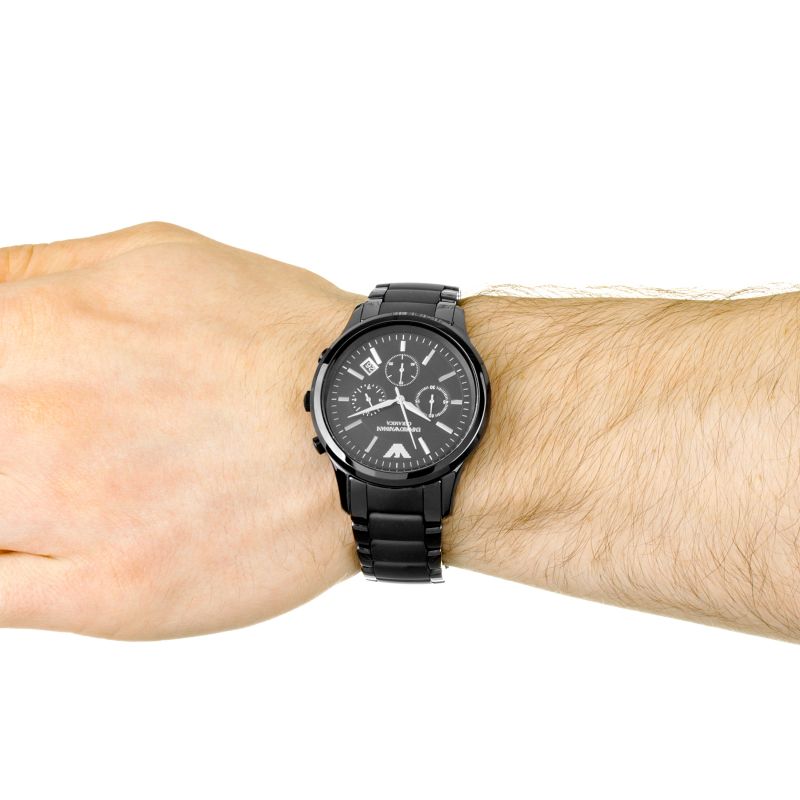  Shop Authentic Emporio Armani Ceramica Chronograph  Black Dial Black Strap Watch For Men - AR1452 - Luxxuri
