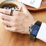  Shop Authentic Emporio Armani Giovanni Chronograph Blue Dial Grey Steel Strap Watch For Men - AR11348 - Luxxuri