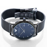  Shop Authentic Emporio Armani Luigi Quartz Blue Dial Grey Mesh Bracelet Watch For Men - AR11053 - Luxxuri