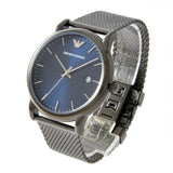  Shop Authentic Emporio Armani Luigi Quartz Blue Dial Grey Mesh Bracelet Watch For Men - AR11053 - Luxxuri