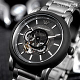 Shop Authentic Emporio Armani Meccanico Automatic Black Dial Black Steel Strap Watch For Men - AR60010 - Luxxuri