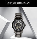  Shop Authentic Emporio Armani Meccanico Automatic Black Dial Black Steel Strap Watch For Men - AR60010 - Luxxuri