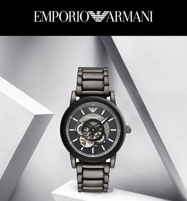  Shop Authentic Emporio Armani Meccanico Automatic Black Dial Black Steel Strap Watch For Men - AR60010 - Luxxuri