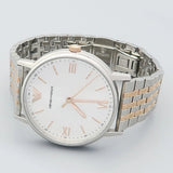  Shop Authentic Emporio Armani Kappa Quartz Silver Dial Two Tone Mesh Bracelet Watch For Men - AR11093 - Luxxuri