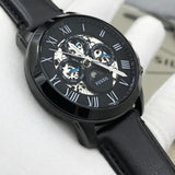  Shop Authentic Fossil Grant Automatic Black Dial Black Leather Strap Watch for Men - ME3028 - Luxxuri