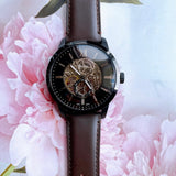  Shop Authentic Fossil Townsman Automatic Black Dial Brown Leather Strap Watch for Men - ME3155 - Luxxuri
