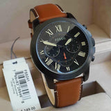  Shop Authentic Fossil Grant Chronograph Black Dial Brown Leather Strap Watch for Men - FS5241 - Luxxuri