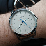  Shop Authentic Fossil Minimalist Off White Dial Brown Leather Strap Watch for Men - FS5306 - Luxxuri