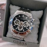  Shop Authentic Guess Continental Black Dial Silver Steel Strap Watch for Men - GW0260G1 - Luxxuri