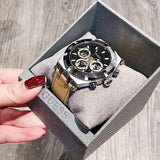  Shop Authentic Guess Continental Multifunction Black Dial Brown Leather Strap Watch for Men - GW0262G1 - Luxxuri
