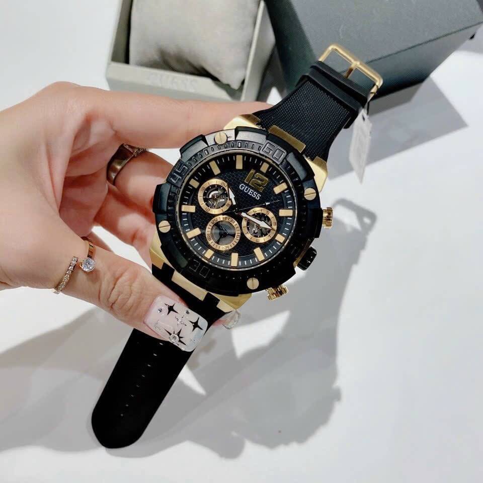  Shop Authentic Guess Navigator Chronograph Black Dial Black Rubber Strap Watch for Men - GW0264G3 - Luxxuri