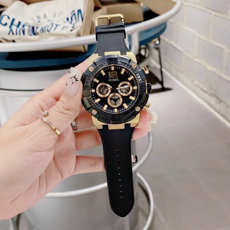  Shop Authentic Guess Navigator Chronograph Black Dial Black Rubber Strap Watch for Men - GW0264G3 - Luxxuri