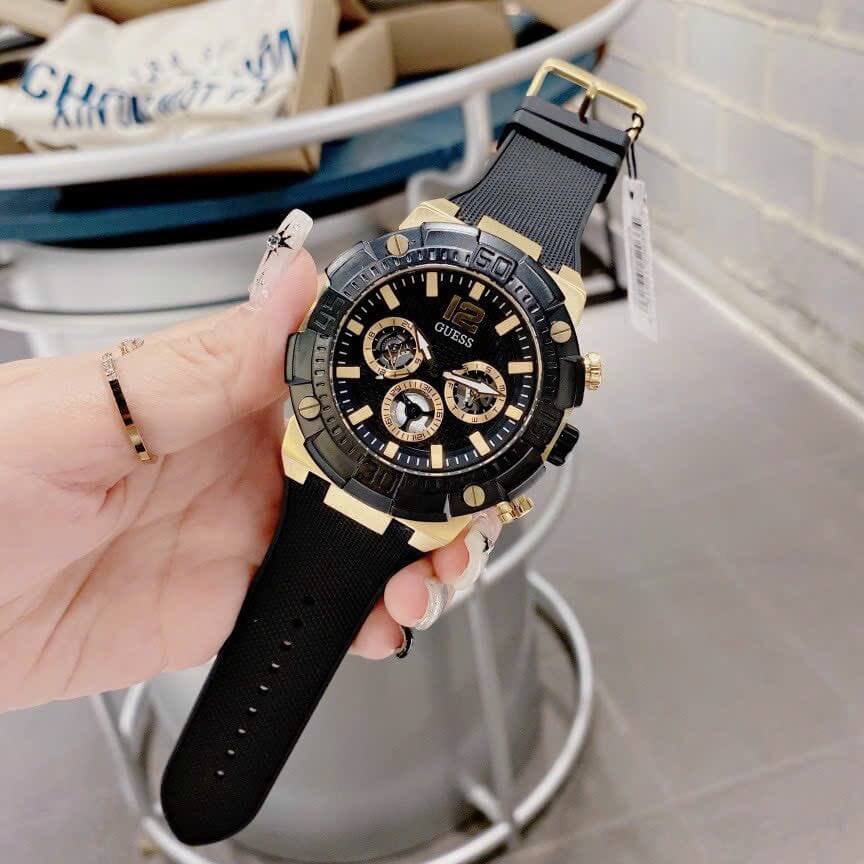  Shop Authentic Guess Navigator Chronograph Black Dial Black Rubber Strap Watch for Men - GW0264G3 - Luxxuri