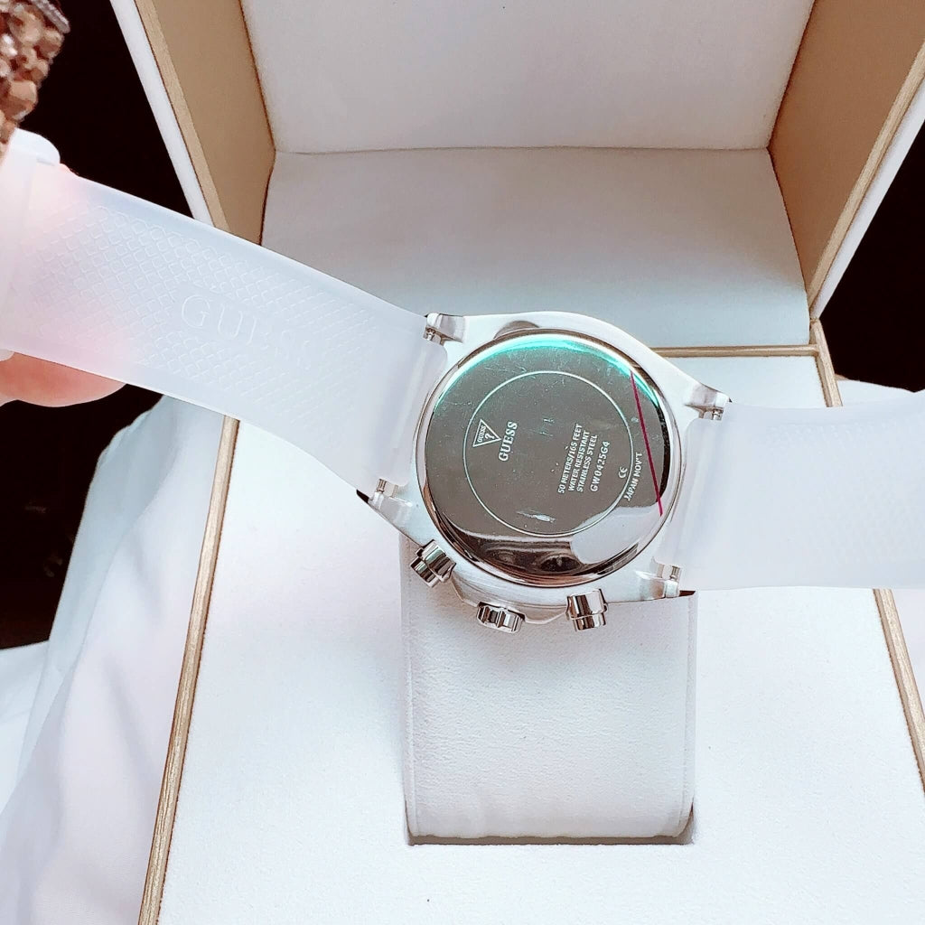  Shop Authentic Guess Poseidon Chronograph Rainbow Dial White Silicone Strap Watch For Men - GW0425G4 - Luxxuri