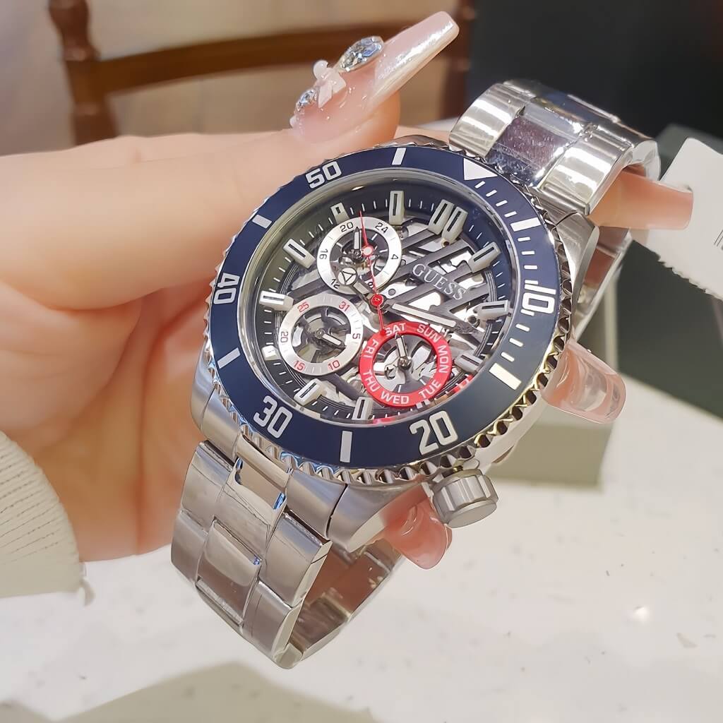  Shop Authentic Guess Axle Multifunction Black Dial Silver Steel Strap Watch For Men - GW0488G1 - Luxxuri