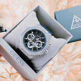  Shop Authentic Guess Momentum Chronograph Crystals Black Dial Black Silicone Strap Watch For Men - GW0518G1 - Luxxuri