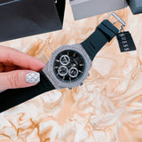  Shop Authentic Guess Momentum Chronograph Crystals Black Dial Black Silicone Strap Watch For Men - GW0518G1 - Luxxuri