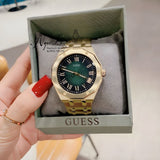  Shop Authentic Guess Asset Quartz Green Dial Gold Steel Strap Watch For Men - GW0575G2 - Luxxuri