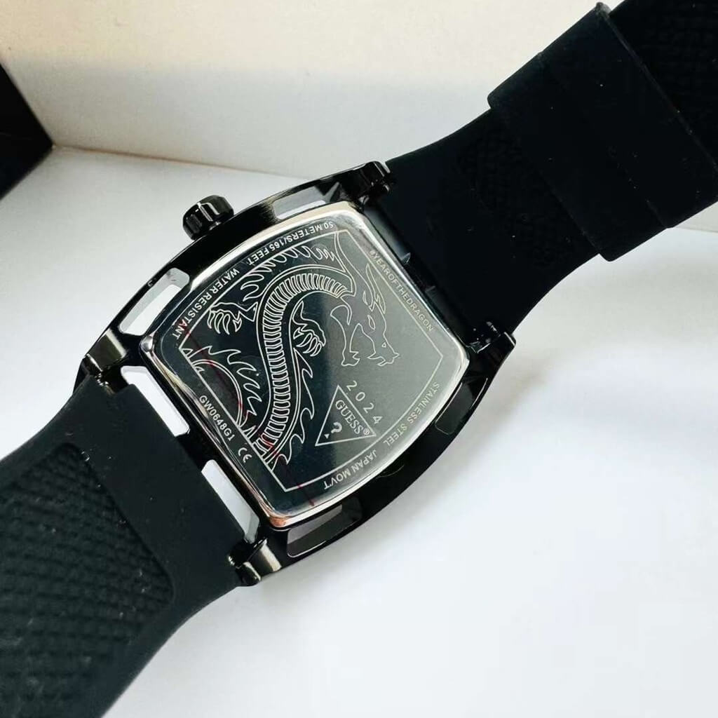  Shop Authentic Guess Legend Analog Black Dial Black Rubber Strap Watch For Men - GW0648G1 - Luxxuri