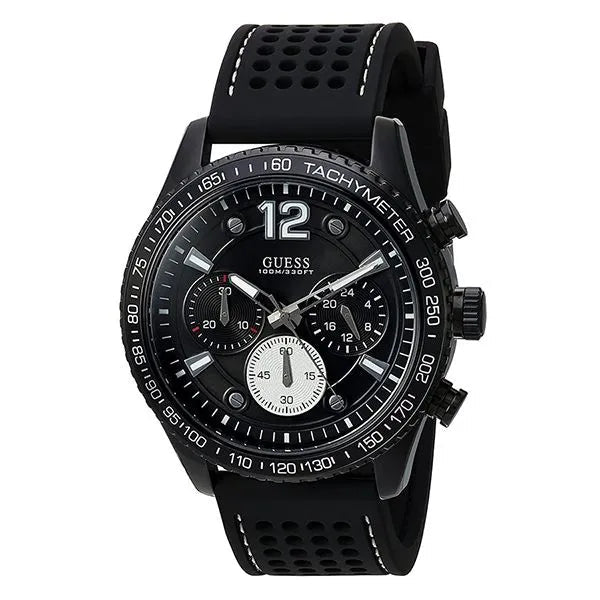  Shop Authentic Guess Fleet Chronograph Black Dial Black Rubber Strap Watch for Men - W0971G1 - Luxxuri