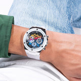  Shop Authentic Guess Poseidon Chronograph Rainbow Dial White Silicone Strap Watch For Men - GW0425G4 - Luxxuri