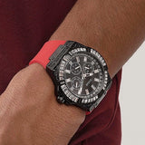  Shop Authentic Guess Mainline Multifunction Crystals Black Dial Red Silicone Strap Watch For Men - GW0208G6 - Luxxuri