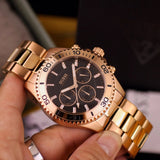 Shop Authentic Guess Chaser Chronograph Black Dial Rose Gold Steel Strap Watch for Men - W0170G3 - Luxxuri