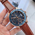  Shop Authentic Guess Pinnacle Chronograph Quartz Blue Dial Brown Leather Strap Watch For Women - W0673G3 - Luxxuri