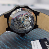 Shop Authentic Maserati Automatic Skeleton Black Dial Black Leather Strap Watch For Men - R8821108021 - Luxxuri