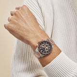  Shop Authentic Michael Kors Layton Chronograph Black Dial Two Tone Steel Strap Watch For Men - MK8913 - Luxxuri