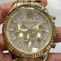 Shop Authentic Michael Kors Lexington Chronograph Gold Dial Gold Steel Strap Watch For Men - MK8579 - Luxxuri