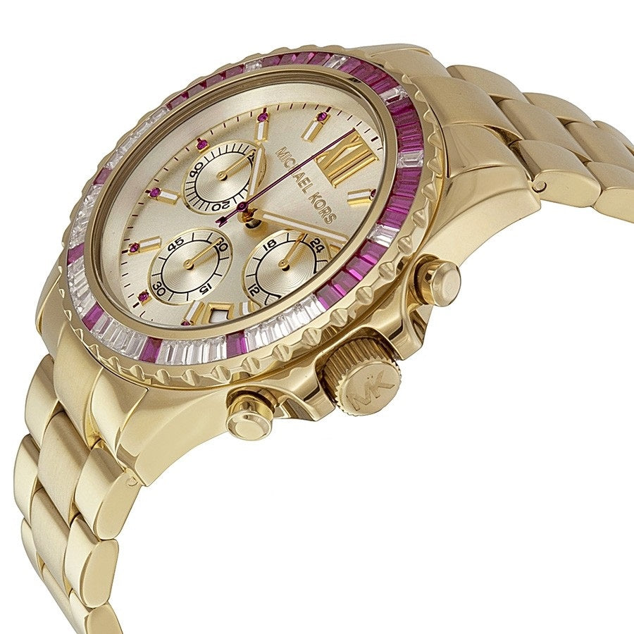  Shop Authentic Michael Kors Everest Chronograph Gold Dial Gold Steel Strap Watch for Women - MK5871 - Luxxuri