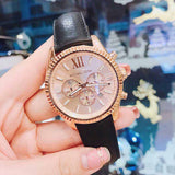  Shop Authentic Michael Kors Lexington Chronograph Rose Gold Dial Black Leather Strap Watch For Men - MK8516 - Luxxuri