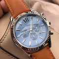  Shop Authentic Michael Kors Lexington Chronograph Blue Dial Brown Leather Strap Watch For Men - MK8537 - Luxxuri