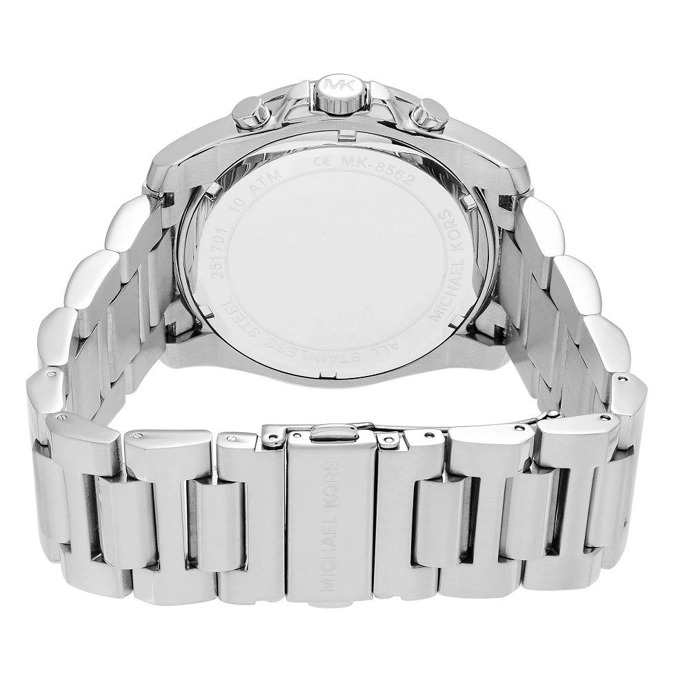  Shop Authentic Michael Kors Brecken Chronograph Silver Dial Silver Steel Strap Watch For Women - MK8562 - Luxxuri