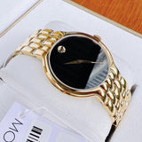  Shop Authentic Movado Veturi Black Dial Gold Steel Strap Watch for Women - 0606935 - Luxxuri